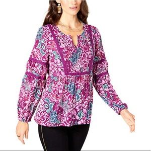 🌵NWT Style&Co. Pleated Ruffled Top Organic Melody